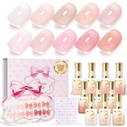 Beetles Dreamy Ballet Nude Summer Nail Gel Polish Set- HEMA FREE 10 Colors 15ML Jelly Pink Nail