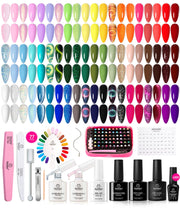 World Travel Gel Nail Polish | 60 Nail Gel Polish Colors Kit total 77 pcs