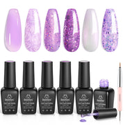 Moonlight Whimsy -6 Colors Purple Glitter Shimmer Jelly Spring Set