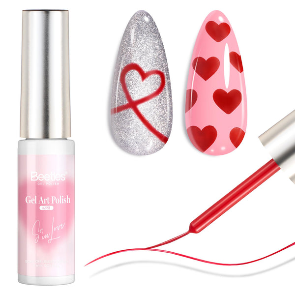 Beetles Valentine Nails Must-Have - 7ml Red Gel Liner Polish for French Tip Swirl Nail Art