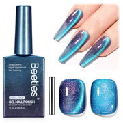 Beetles Holo Blue Dream Galaxy Cat Eye Gel Nail Polish 15ML Glitter Polish Magnetic Shimmer Effect