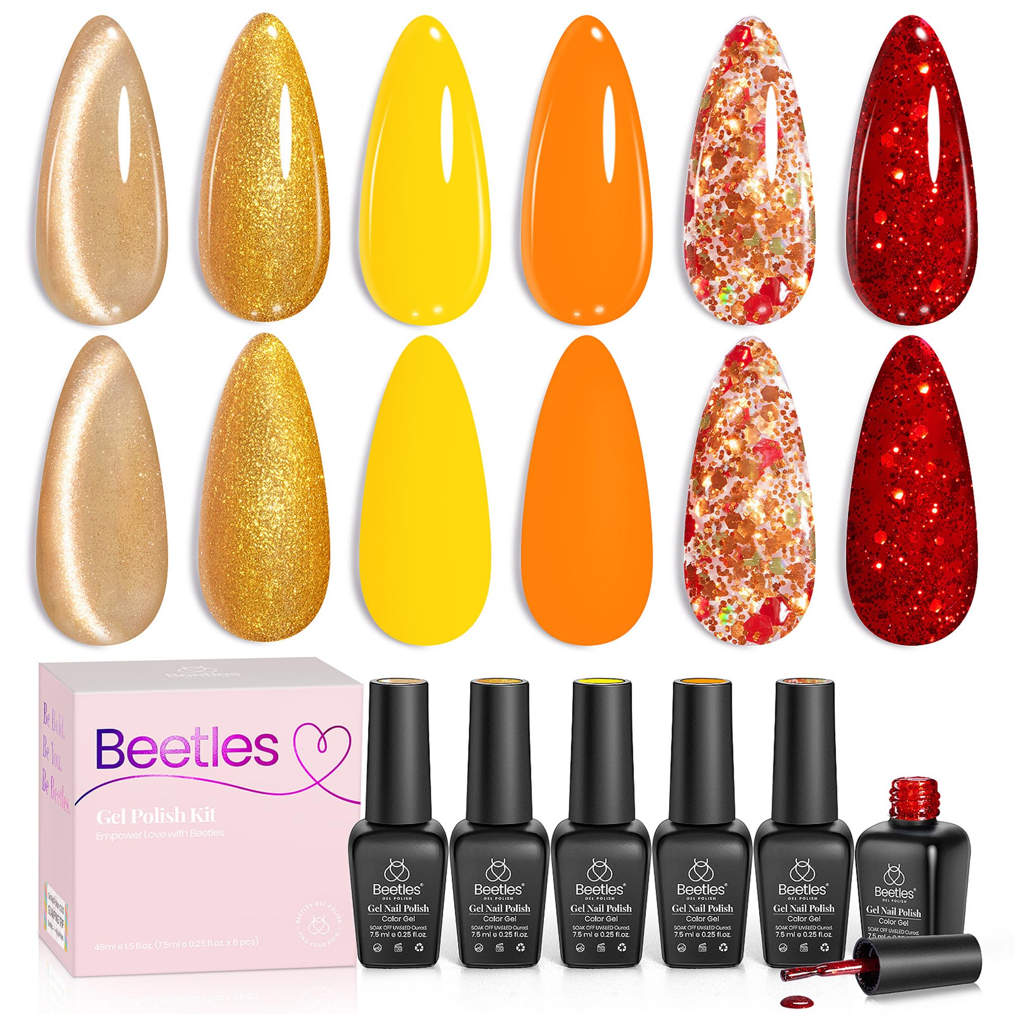 Daring Glow - 6 Colors Gold Cat Eye Fall Gel Polish Set