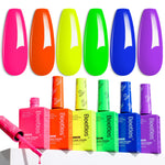 Hema-free Tropical - Spring Nails Glow Colorful Bottle 6 Color Each 15ml Blue Yellow Pink Gel Polish