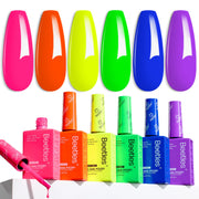Hema-free Tropical - Glow Colorful Bottle 6 Color Each 15ml Blue Yellow Pink Gel Polish