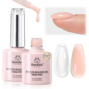 Beetles Builder Gel for Nails HEMA-Free 2 Colors Clear & Jelly Nude Beginners-Friendly
