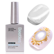 Beetles Moonlit Veil Silver HEMA FREE Cat Eye Gel Nail Polish - 15ML Glassy Silver Glitter Gel Polish