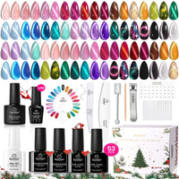 Beetles Cat Eye Gel Nail Polish Set - 36 Colors Red Purple Brown Green Burgundy Magnetic Christmas Gel Polish Kit