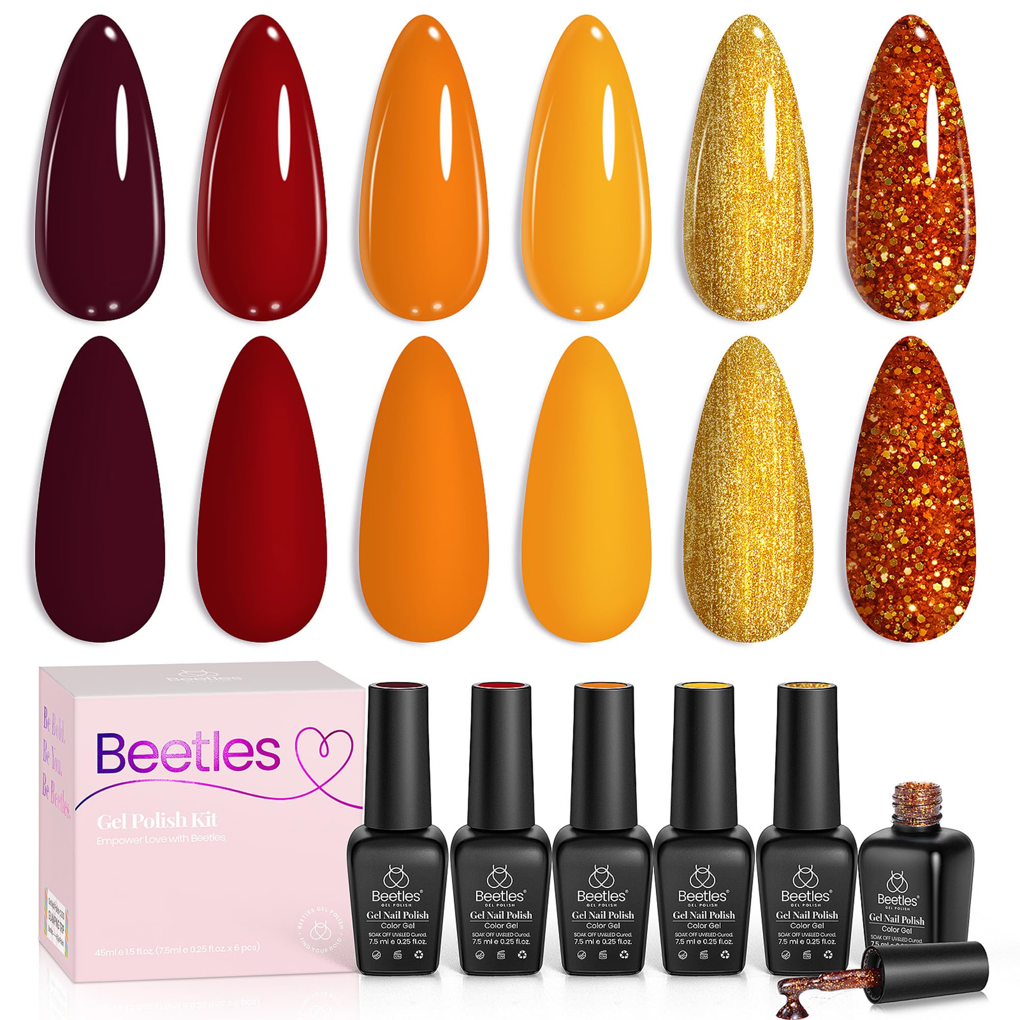 Golden Blessing - 6 Colors Fall Gel Nail Polish Set Kit