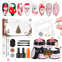 Beetles 3D Gel Nail Art Kit-Christmas Limited 3D Nail Art 4 Colors Clear Pink White Sculpting Gel