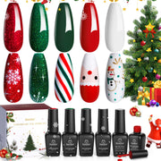 Beetles Christmas Gel Polish Set Stain Carol - 5 Colors Sparkle Red Green Set