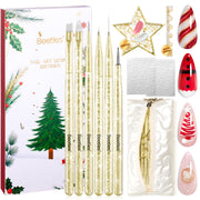 Beetles Christmas Nail Art Brushes 6pcs – Golden Gleam Nail Art Tools Liner Brushes for Nails