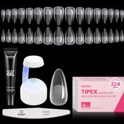 Tipex Medium Almond Half Matte Nail Tips Kit |224pcs