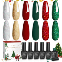 Beetles Gel Nail Polish Set - Christmas Holly Berries 6 Colors Gel Nail Kit