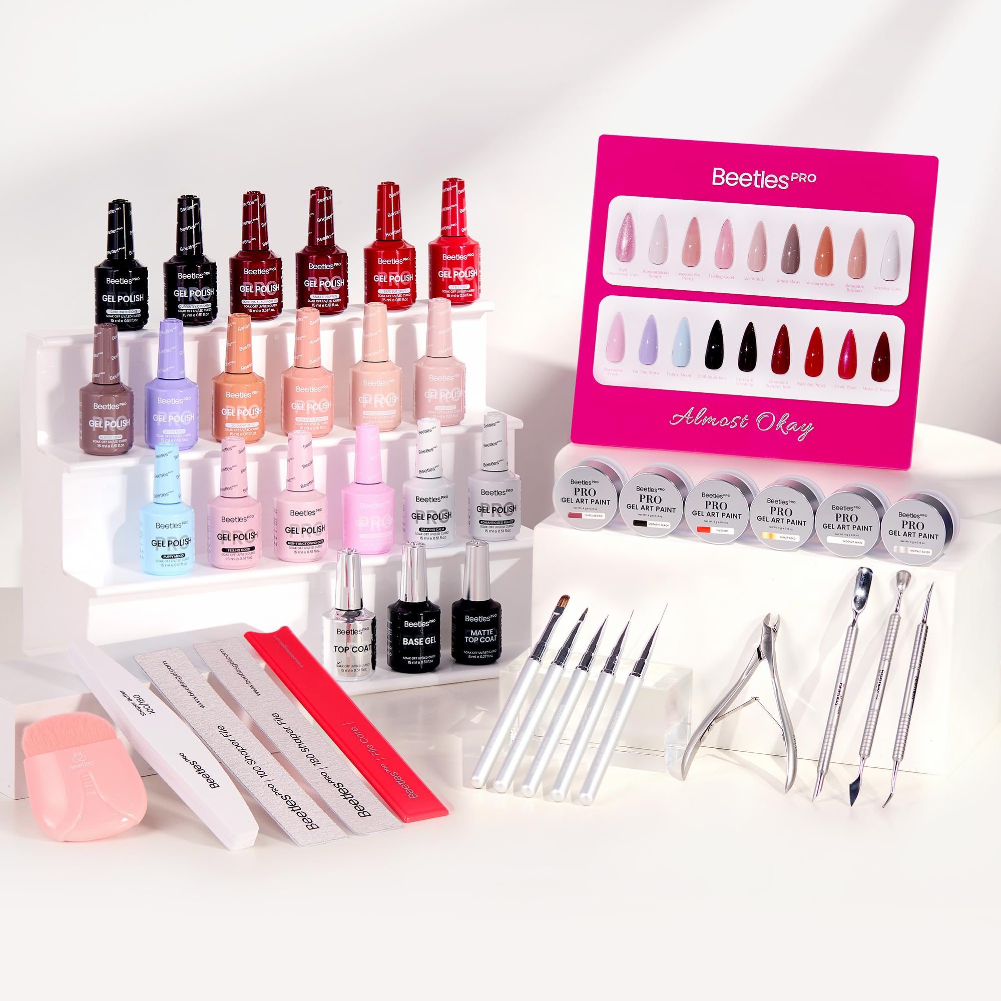 Beetles Gel Nail Starter Kit Summer Nails PRO 18 Colors Mani Set