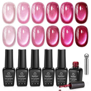 Beetles Garden Kiss 6 Colors Pink Glitter Gel Cat Eye Gel Polish 7.5ml Set