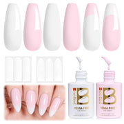 Beetles French Tip Gel Polish - Blush Moonlight 15ML with French Tip Stickers Hema Free