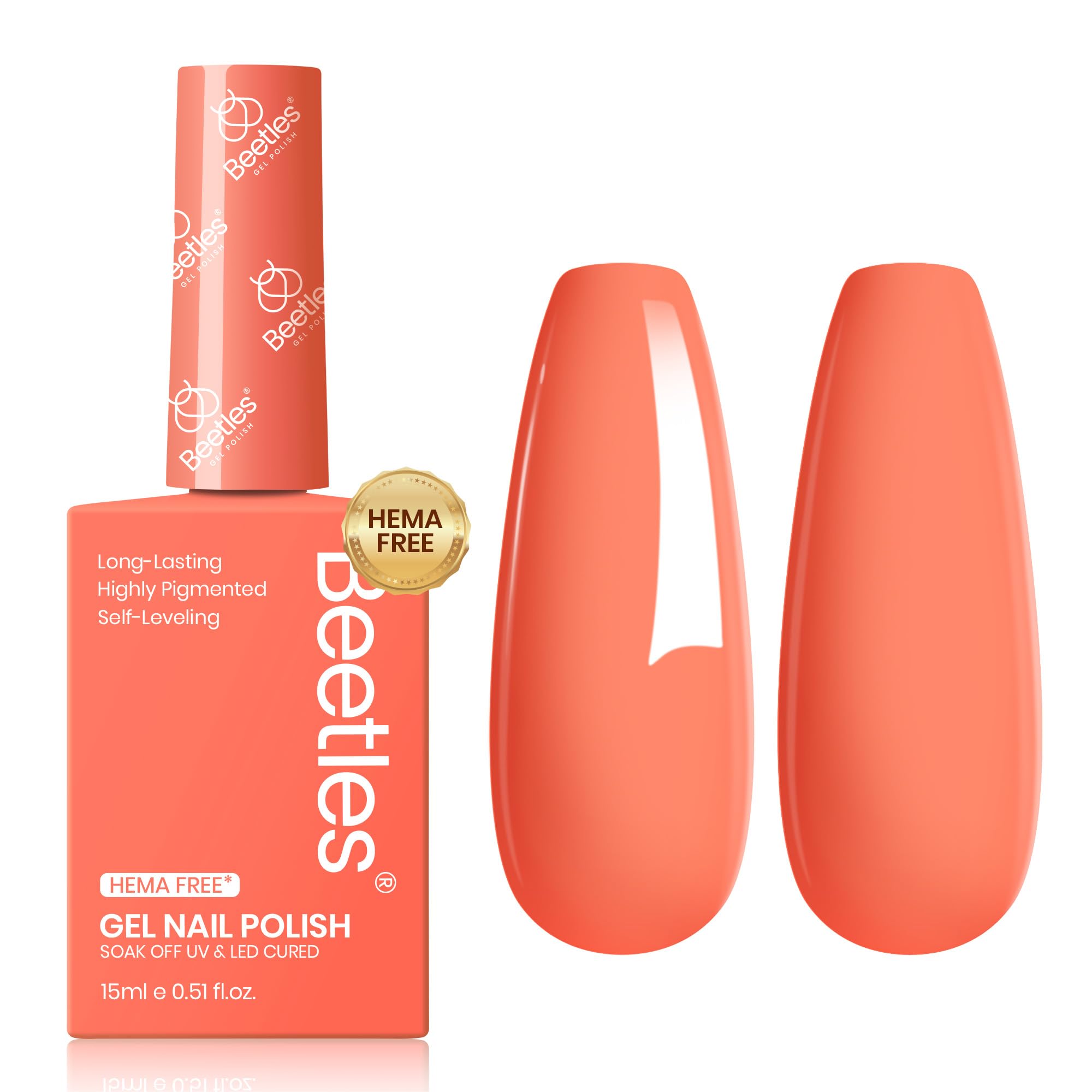 Hema-Free Gel Coral Orange Gel Nail Gel Polish 15ml