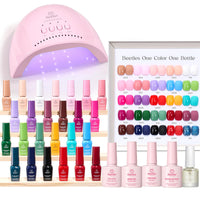 Beetles Gel Nail Polish Kit with U V Light - Spring Nails 25 Colors 51 Pcs Gel Polish Kit One Color One Bottle