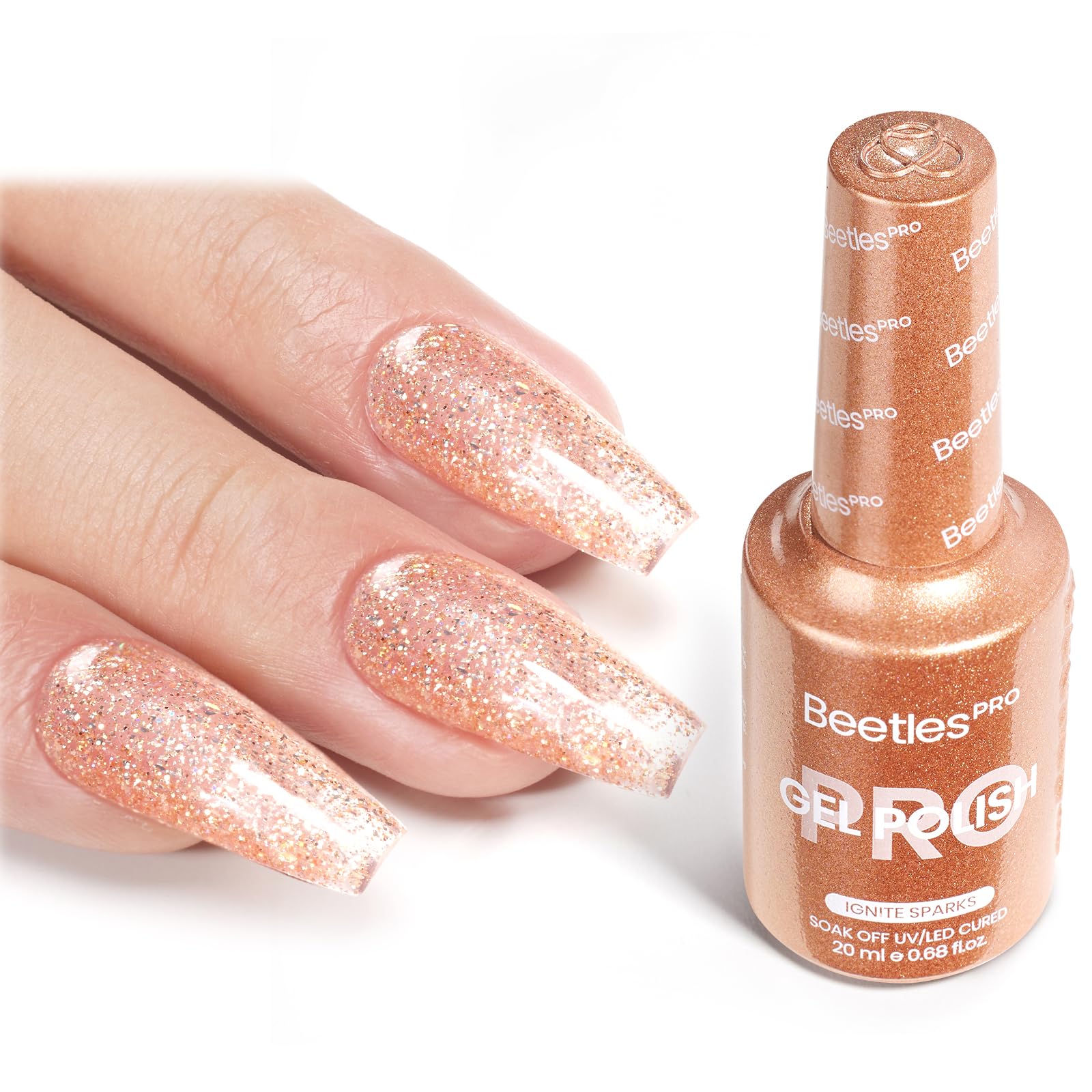 Beetles Pro Glitter Gel Polish - Ignite Sparks Pink Glitter Color 20ML Gel Polish