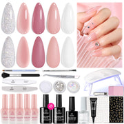 Rose Garden - 5 Colors Walk Nude Pink Gel Polish Set with Base Top Coat