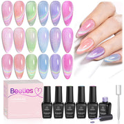 Iridescent Halo - 6 Colors Summer Rainbow Cat Eye Gel Nail Polish Set