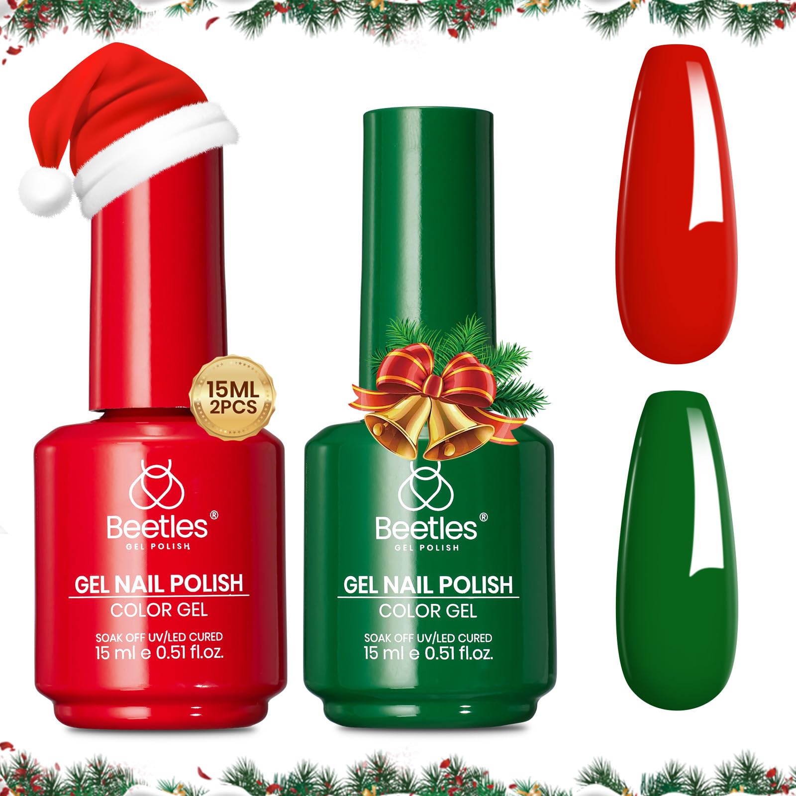 Beetles Gel Polish Prelude of Celebration - 15ML Red Green Classic Colors