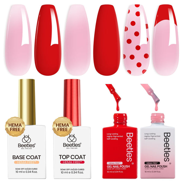 Beetles French Tip Gel Polish - Dusky Rose with Base Coat Top Coat Hema Free