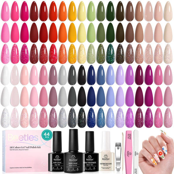 Beetles Gel Polish Colorful Muse 44pcs Winter Gel Nail Polish Set 36 Colors