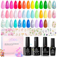 Impressionist Garden - 36 Nail Spring Nails Pastel Gel Polish Colors