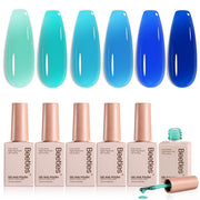 Beetles Ocean Veil 6 Colors Juicy Shine Jelly Gel Nail Polish Set
