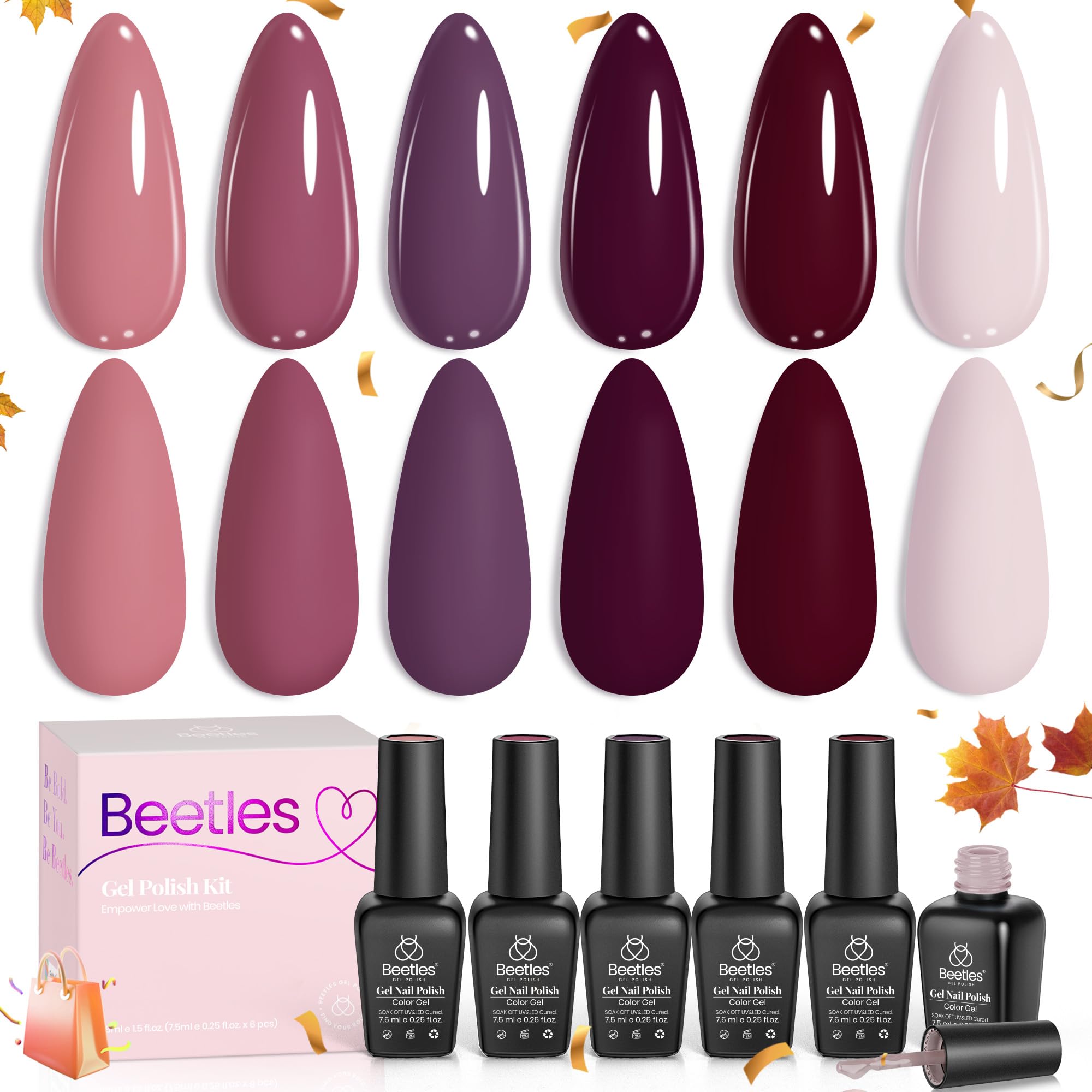 Rose Petals - 6 Colors Purple Gel Nail Polish Set