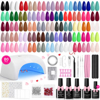 Color Enchantment Kit: 55 Colors Nail All in one Starter Kit (total 80pcs) Christmas Nails