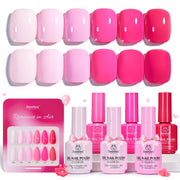 Beetles Valentines Pink Gel Polish Set - Romance in Air Collection 15Ml Bright Neon Light Hot Pink Colors
