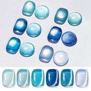 Moonlit Mist - Blue Glitter Glass Cat Eye  6 Colors Gel Polish Set
