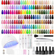 Beetles Gel Nail Starter Kit With UV Light 100 Colors 133 Pcs Summer Nails All-in-One Mani Set