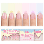 Beetles French Tips Press On Nails, Pastel Spring Nails Medium Almond 6 Colors 192 Pcs, Spring Fake Nail Tips