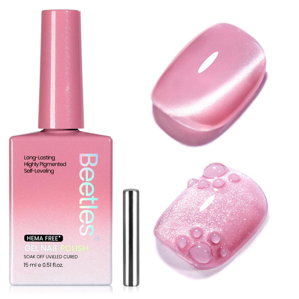 Beetles Sugar Swirl Gel Nail Polish - 15ML Pink HEMA FREE Cat Eye Gel Polish