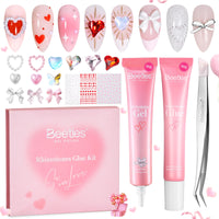 Beetles 3D Gel Nail Art Rhinestones Glue Kit - Valentine Nails Limited Nail Decorations for Nail polish
