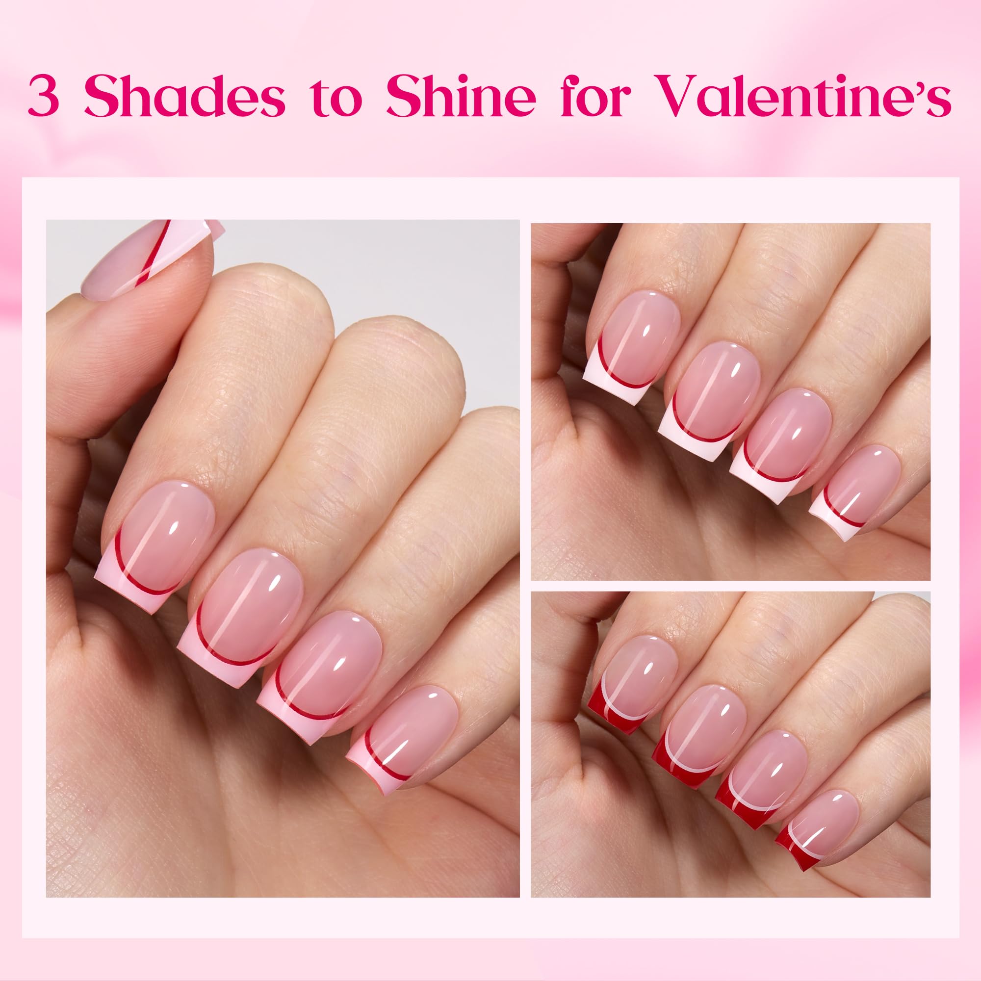 Beetles Valentine Nails Heart Whisper - 15 Sizes 180 Pcs 3 Colors