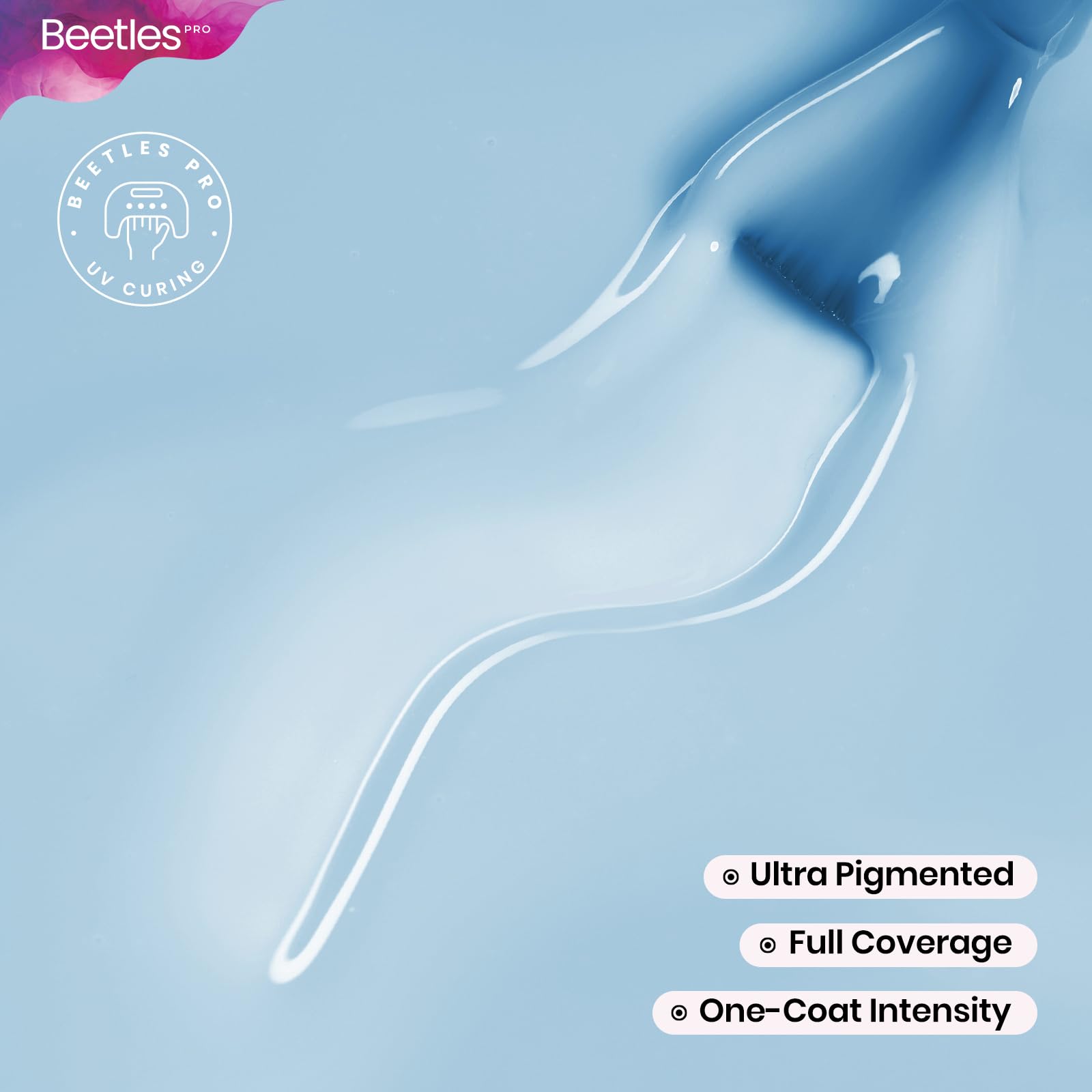 Beetles Pro Blue Gel Polish -Slow Down, Sky Baby Blue Color 20ML Gel Polish