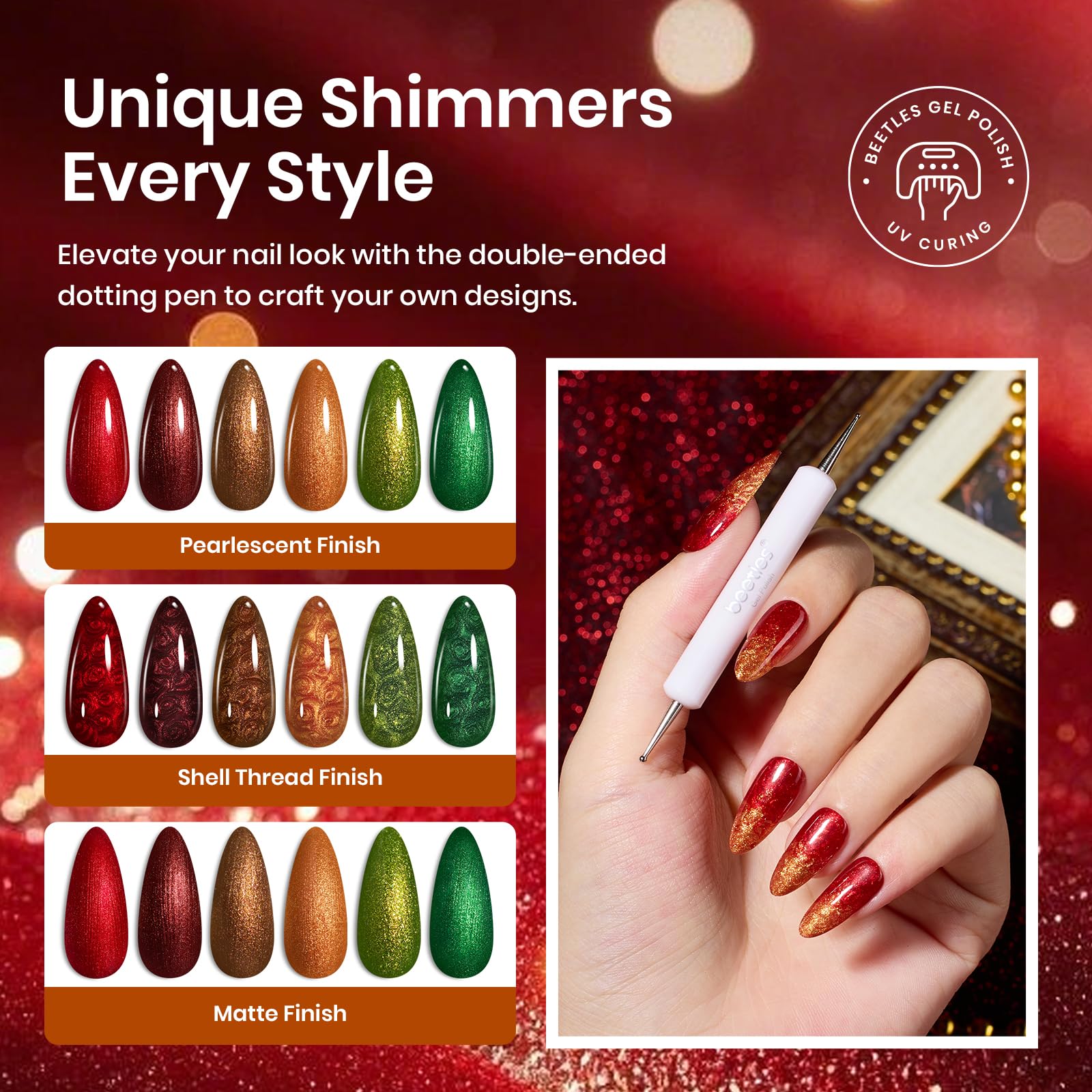 Glamour Era - 6 Colors Fall Glitter Gel Nail Polish Set