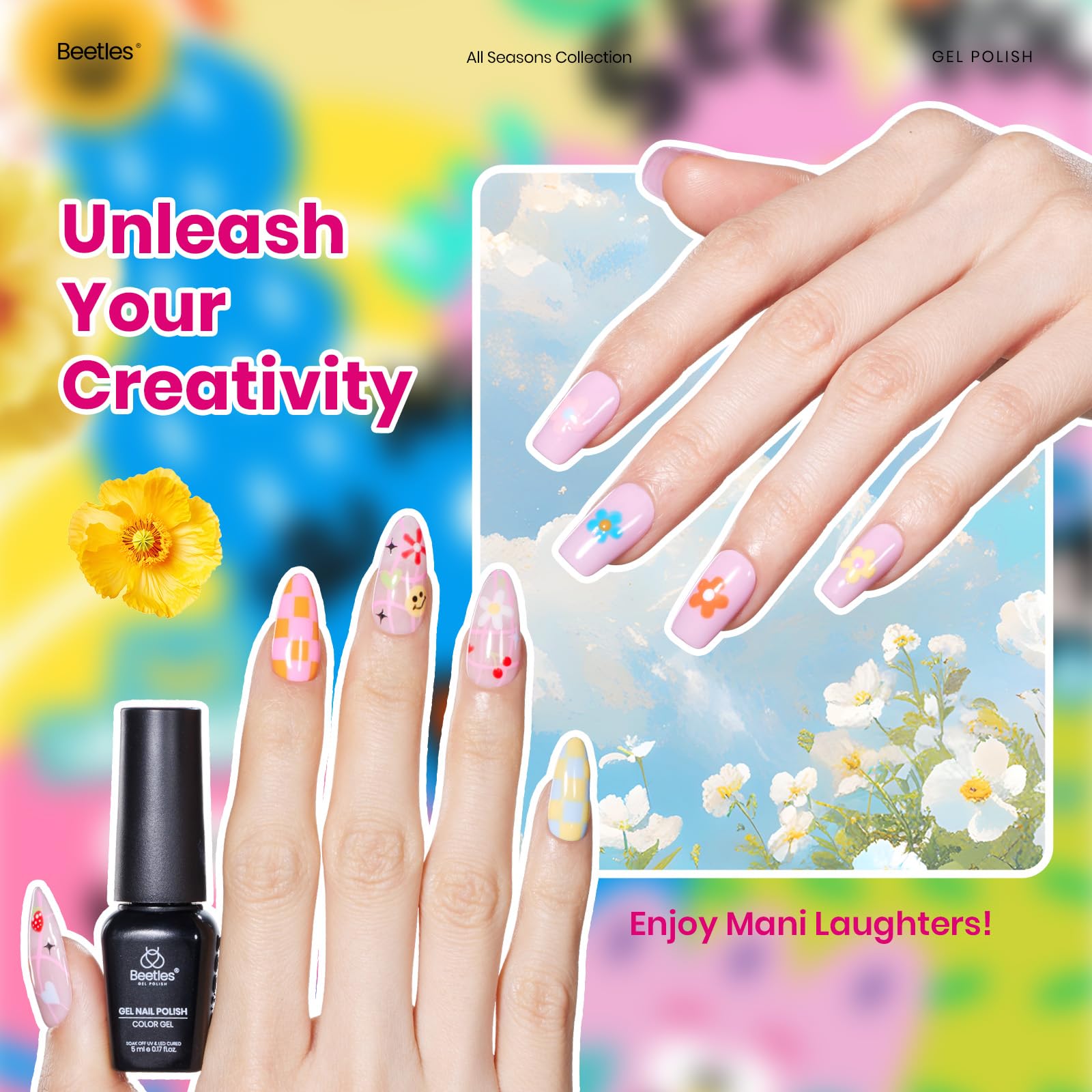 Doodle Dreams Pastel Gel - 25 Gel Colors Set with Top and Base Coat
