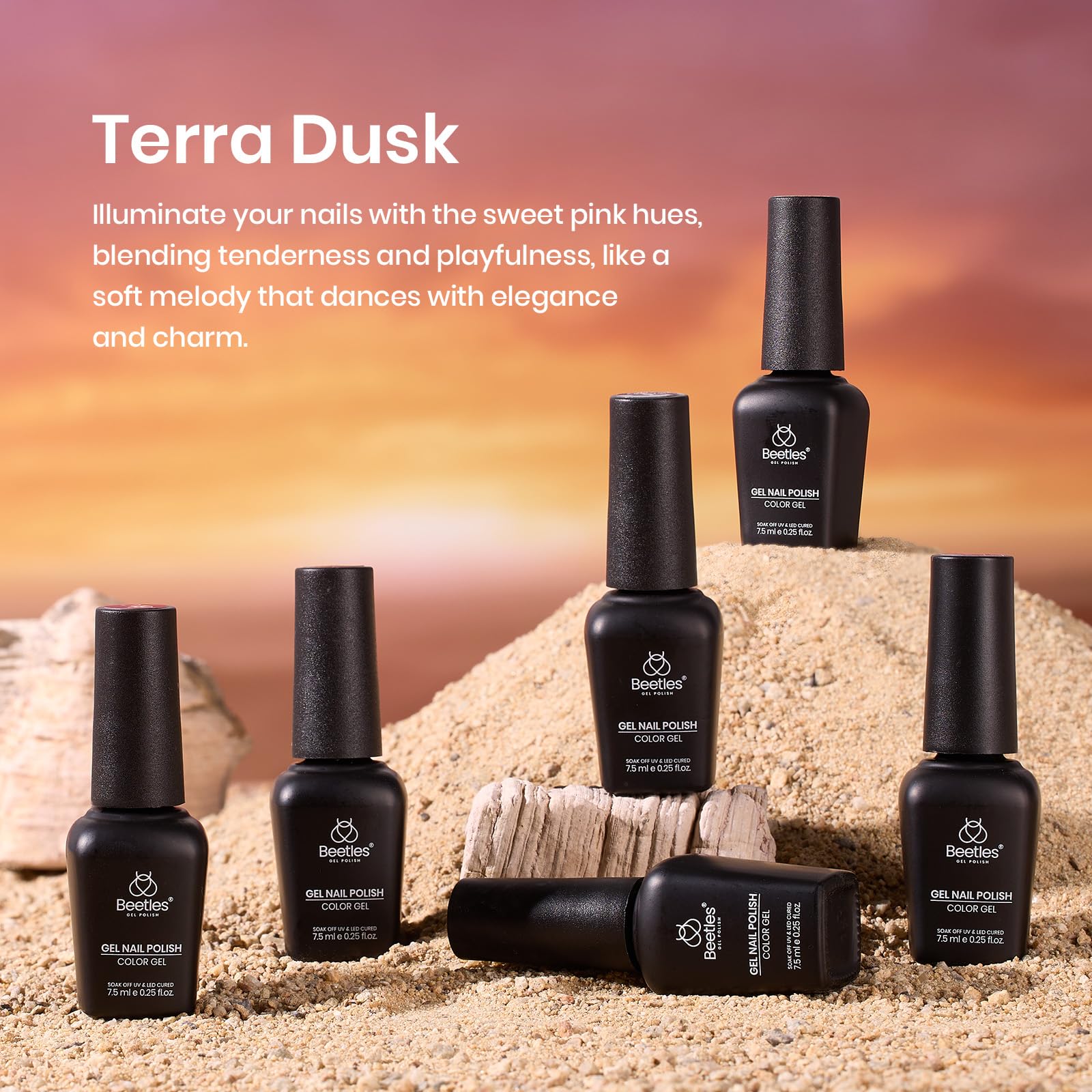 Beetles Gel Polish Terra Dusk Winter Nails  - 6PCS Fall Winter Glitter Gel Nail Polish Kit