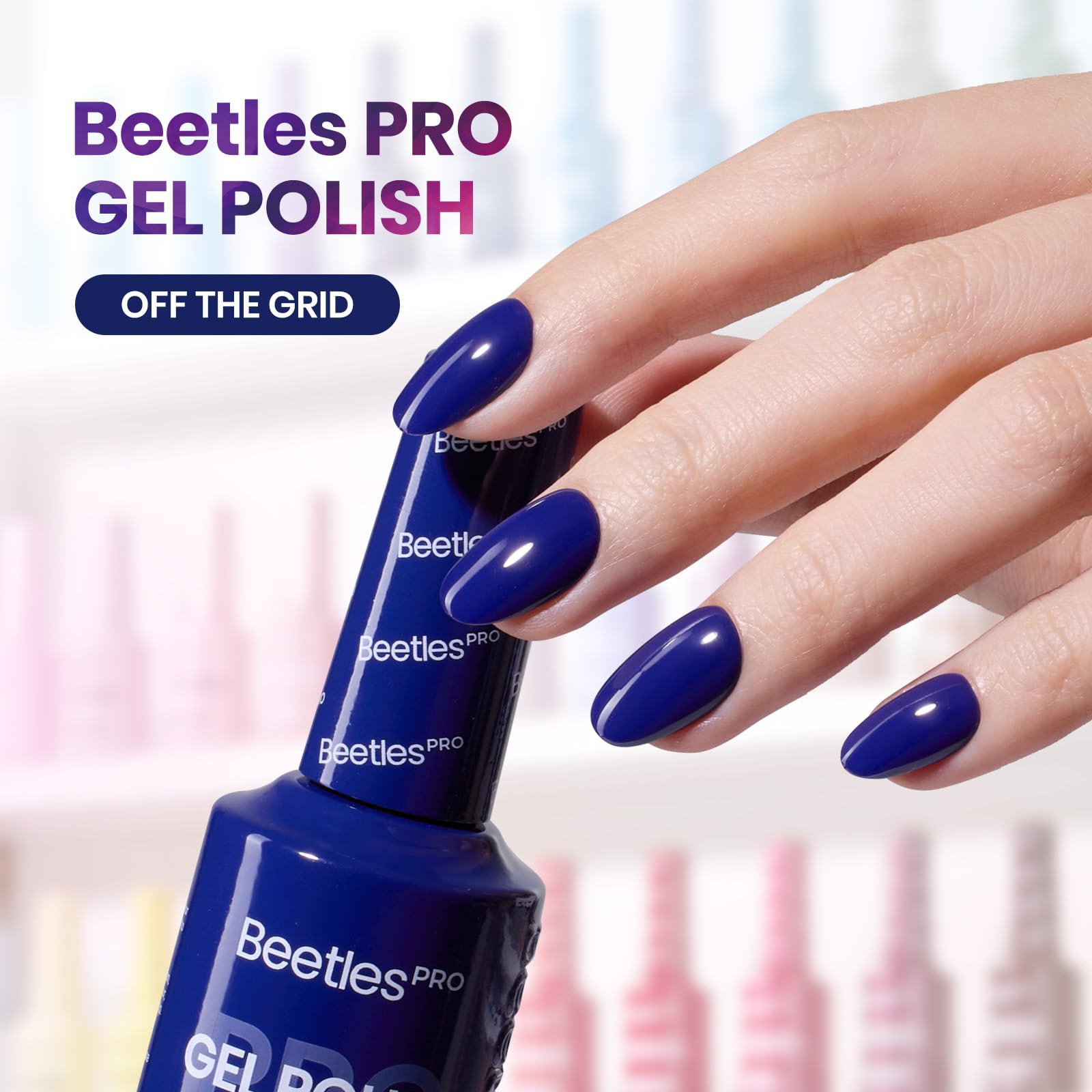 Beetles Pro Dark Blue Gel Nail Polish - Off The Grid Cobalt Blue 20ML Color Gel Polish