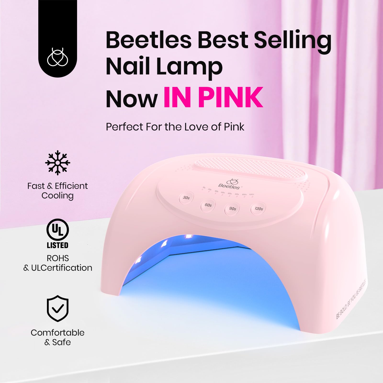 Beetles Best Seller 24W Pink UV LED Nail Lamp Smart Sensor