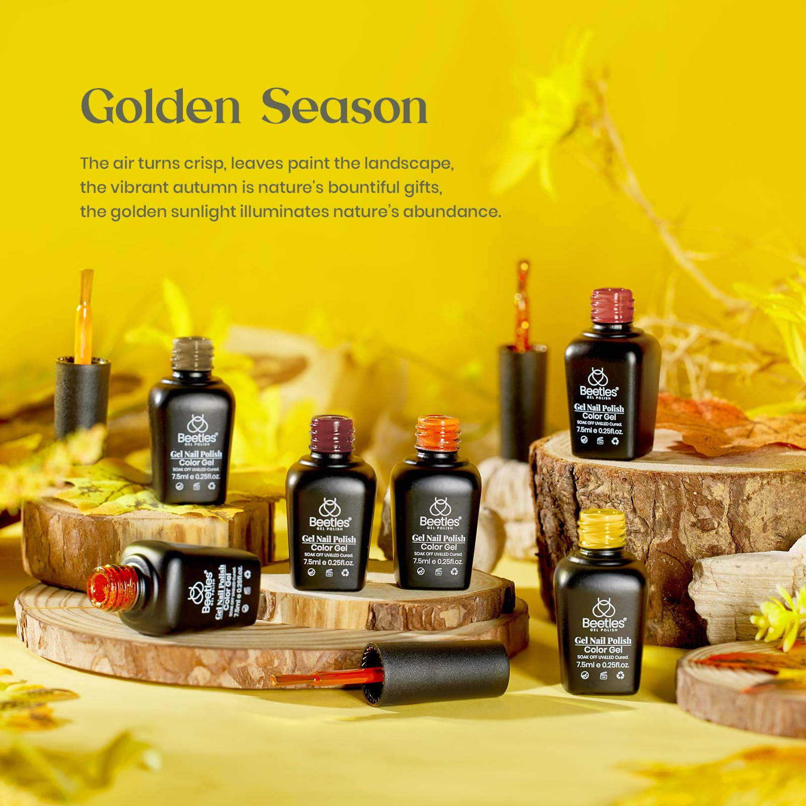 Golden Season - 6 Colors Fall Glitter Gel Nail Polish Set