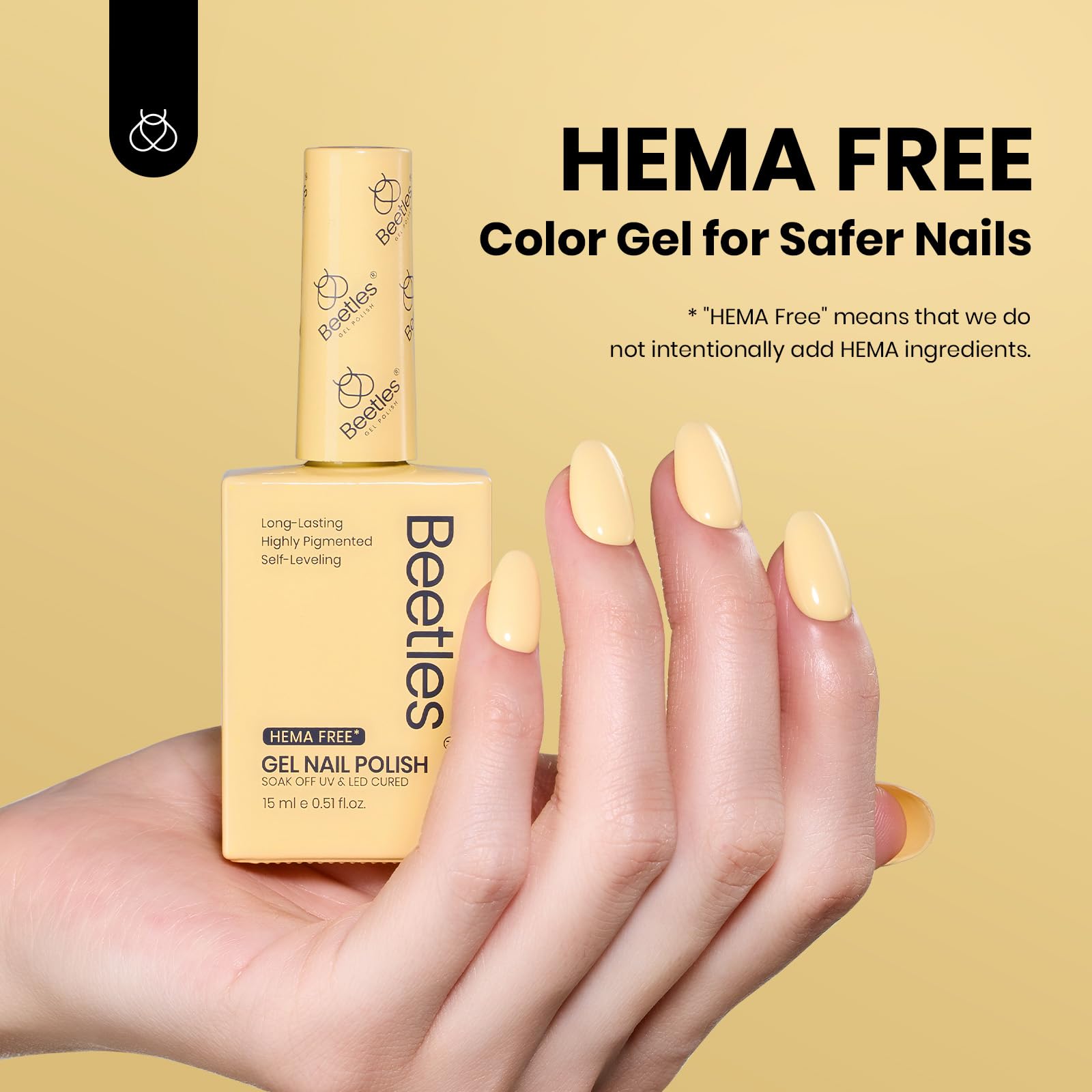 Hema-free Yellow Gel Nail Polish- Colorful Bottle Packaging Gel Polish 15ml