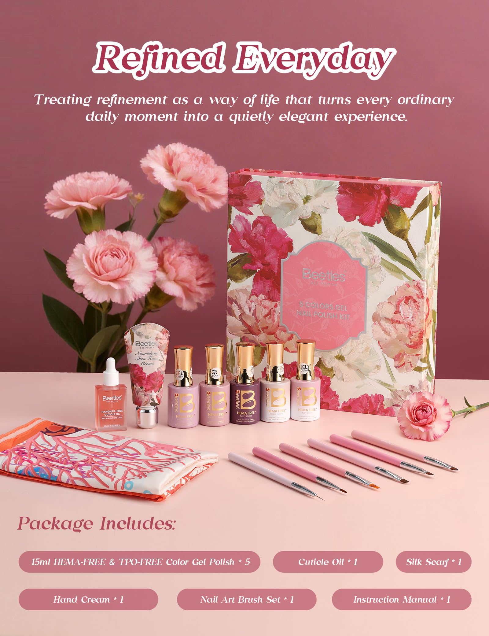 Beetles Refined Everyday Mother's Day Gift Box | 5-Color HEMA-Free & TPO-Free Manicure Kit (Copy)