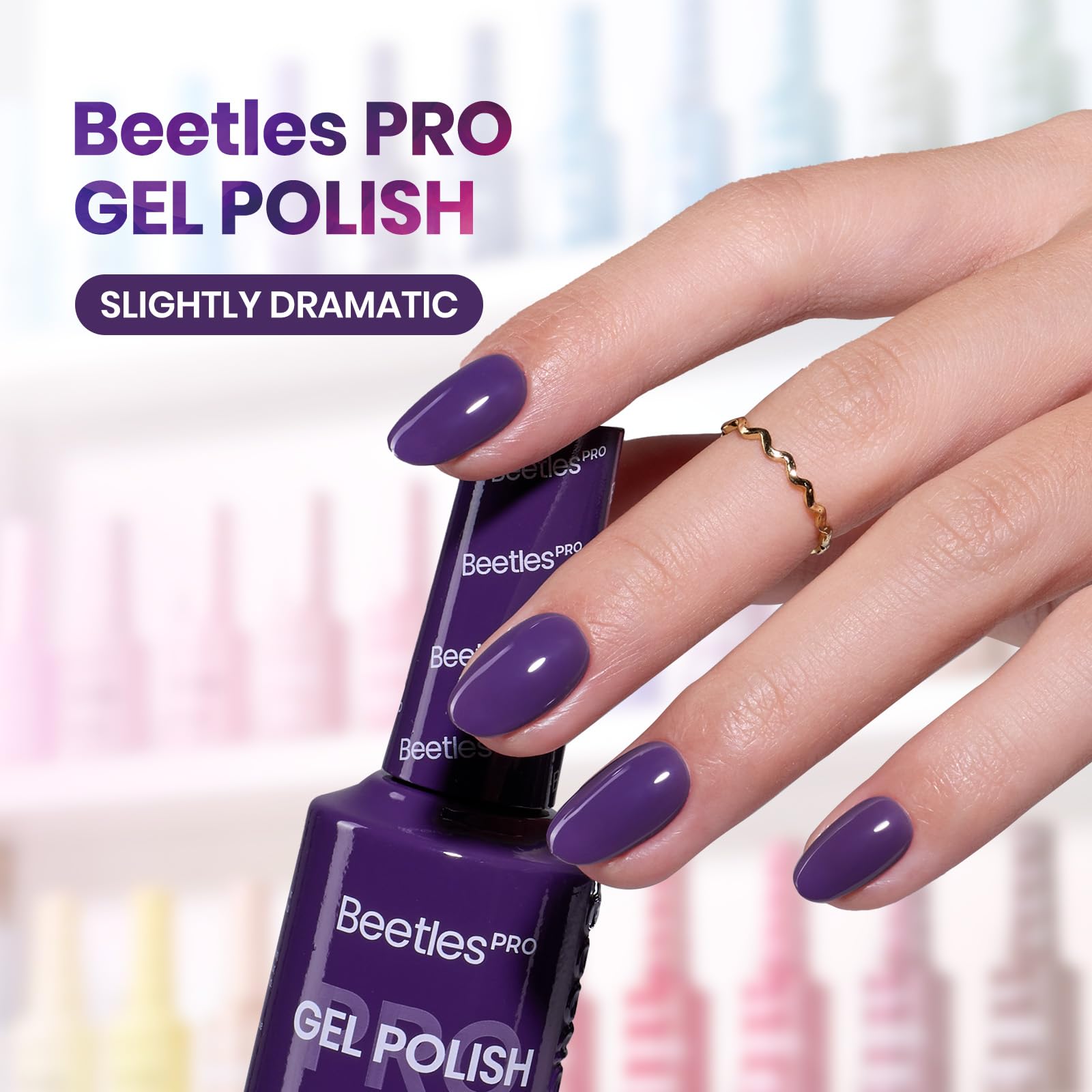 Beetles Pro Purple Gel Polish - Slightly Dramatic, Dark Purple Color 20ML Gel Polish