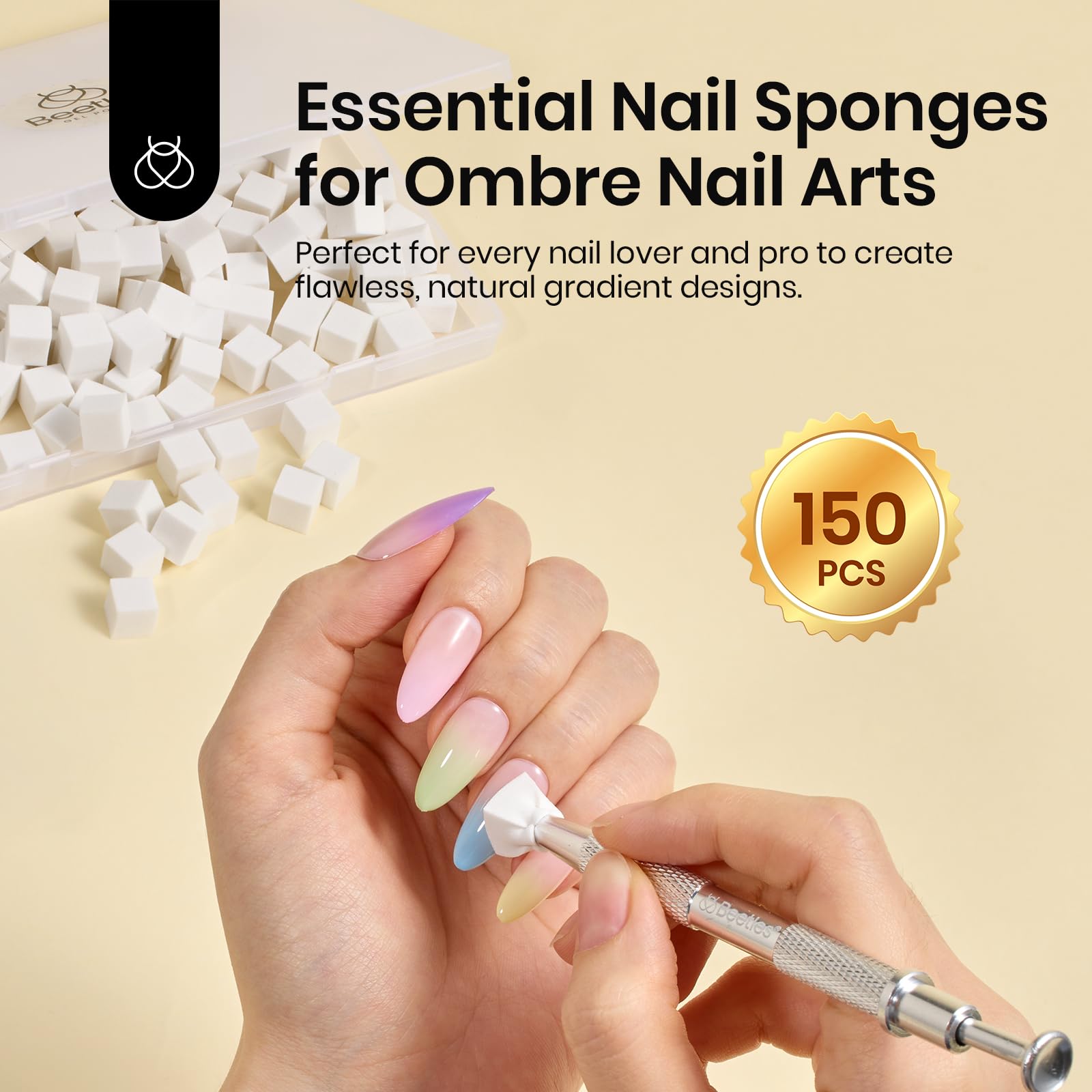 15ML*6-Nude Gel Nail Polish Set With 150pcs*1 White Nail Sponges